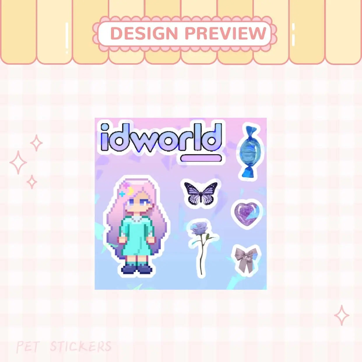 ハーフカットPETステッカー1枚から注文可能 – idworld