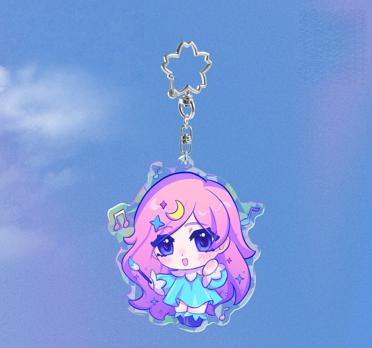 レインボークリスタルアクリルキーホルダー