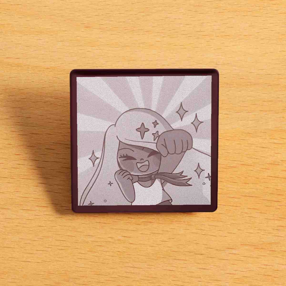 レーザー彫刻缶バッジ(スクエア) - idworld