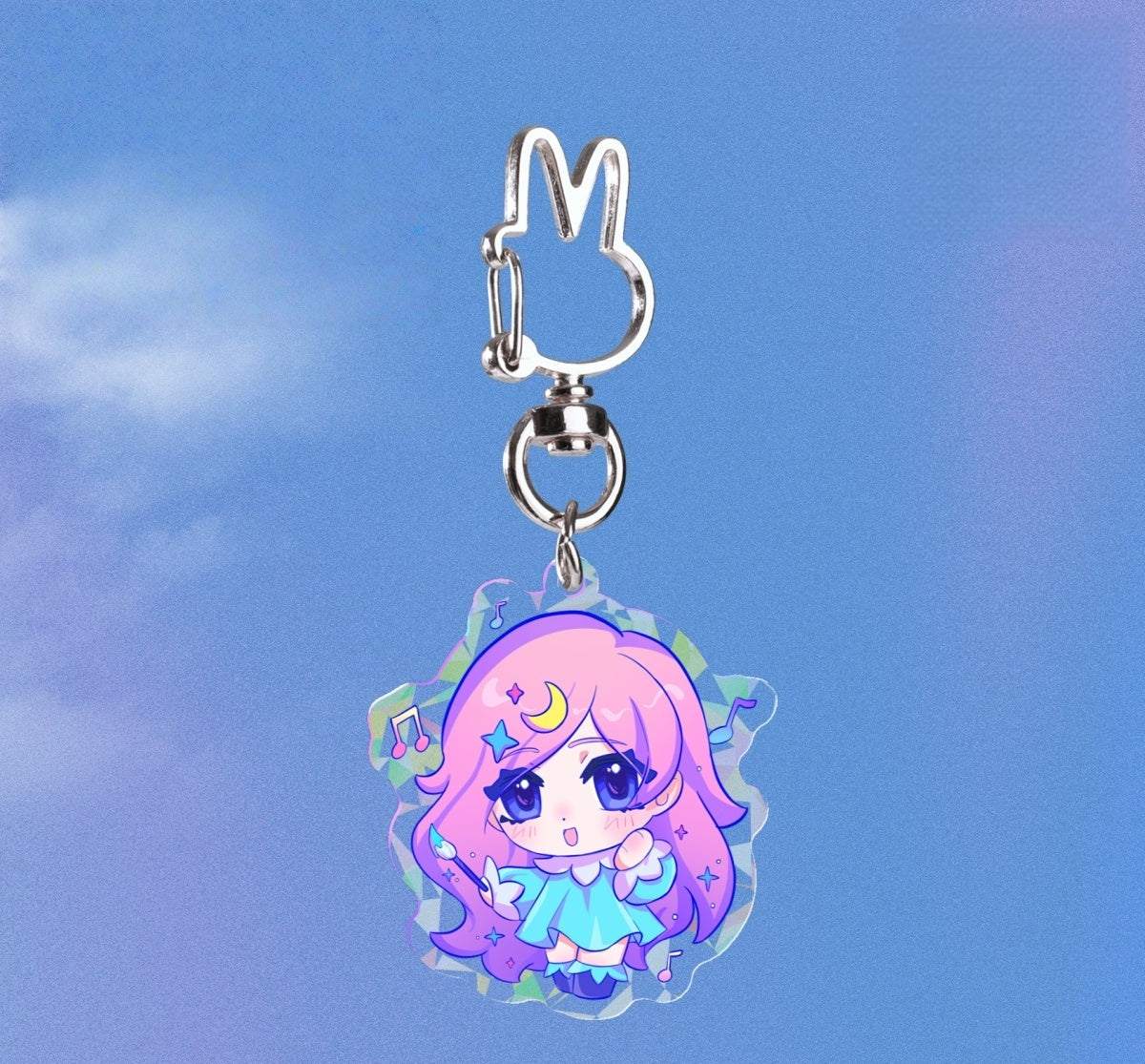 レインボークリスタルアクリルキーホルダー