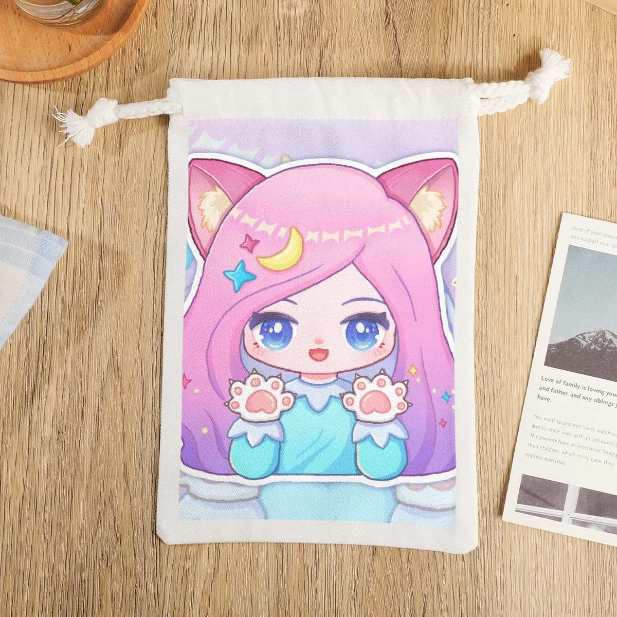 キャンバス巾着ポーチ