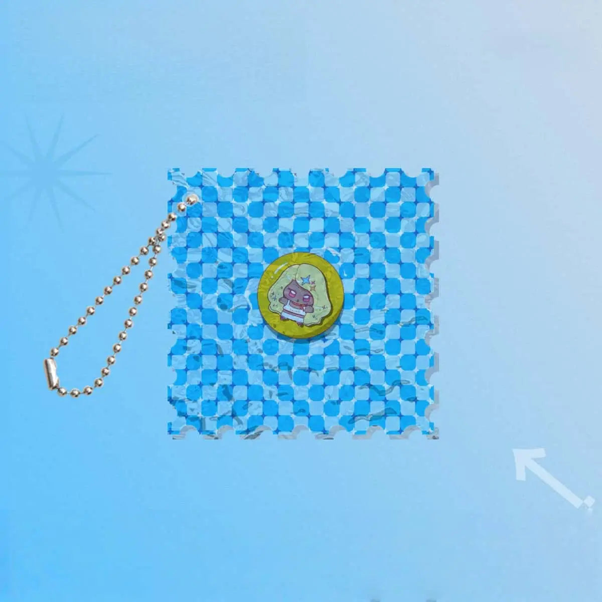 切手風水面アクリルチャーム