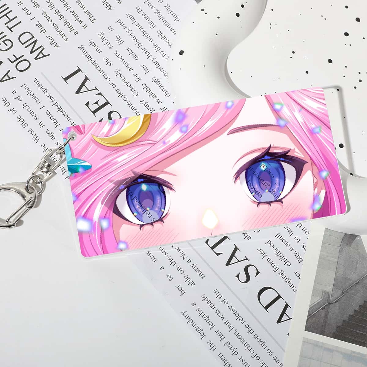 アイモチーフのバー型アクリルチャーム