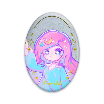 箔押し立体感缶バッジ（楕円） 