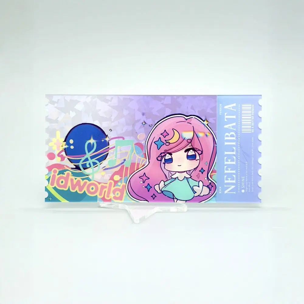 チケット風レインボークリスタルアクリルカード