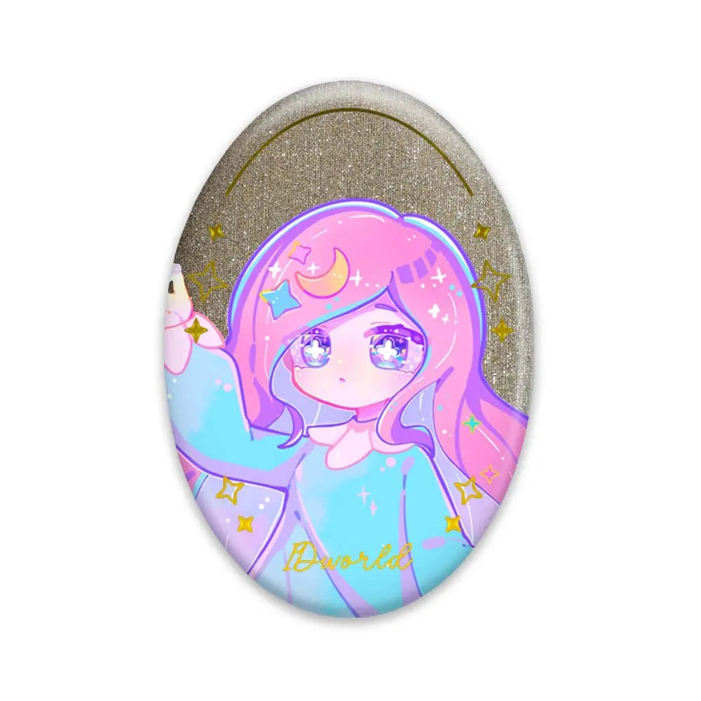 箔押し立体感缶バッジ（楕円） 