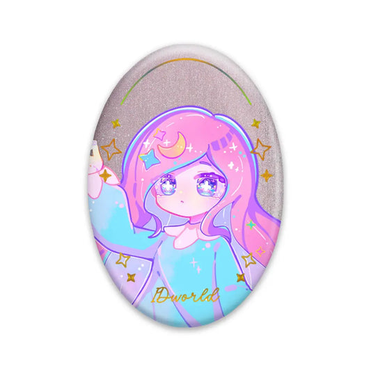 箔押し立体感缶バッジ（楕円） 