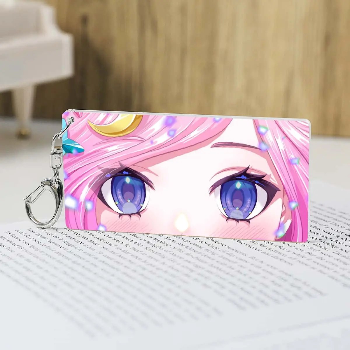 アイモチーフのバー型アクリルチャーム