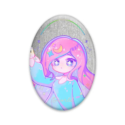 箔押し立体感缶バッジ（楕円） 