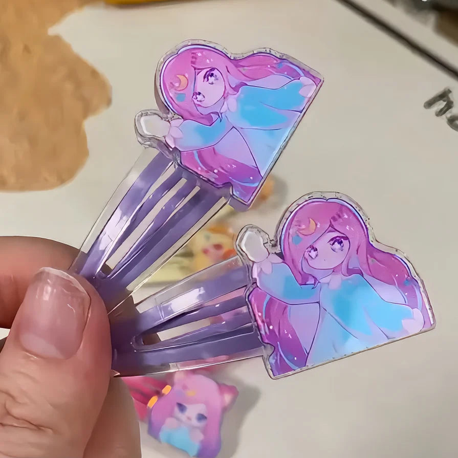 ラメアクリルヘアクリップ
