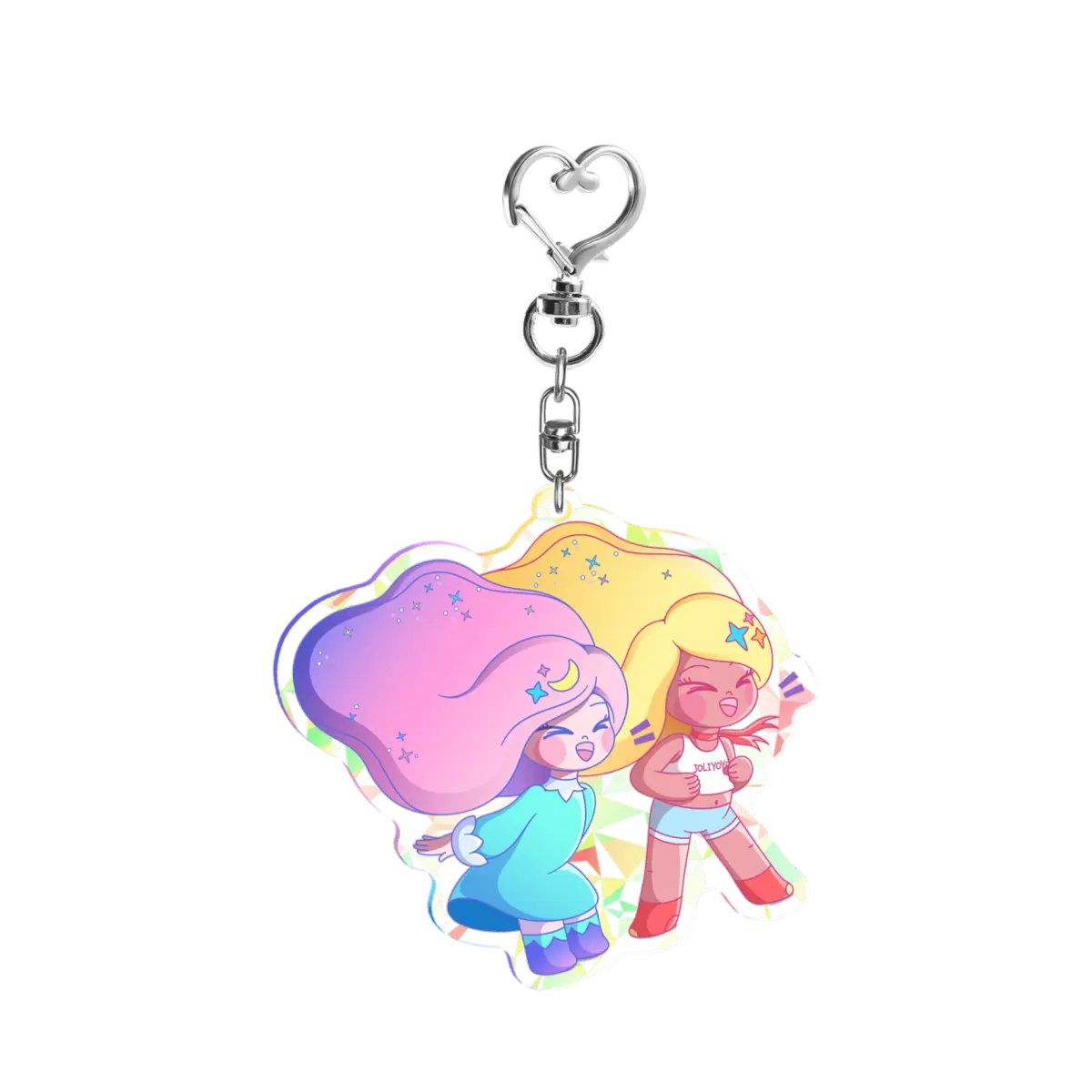 レインボークリスタルアクリルキーホルダー 