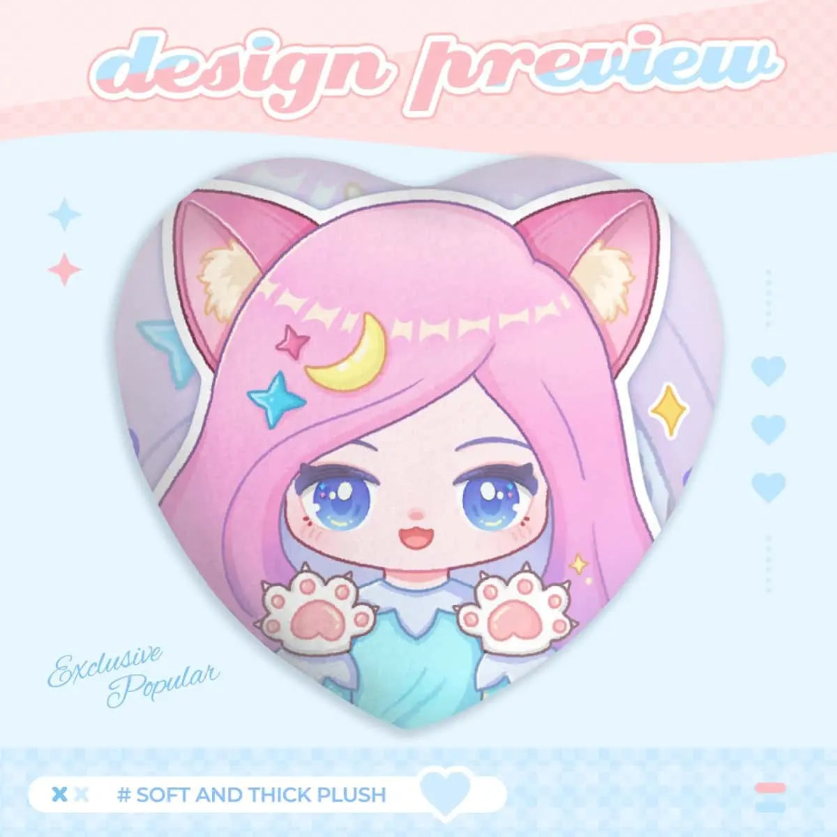 ふわふわ缶バッジ（ハート型） 