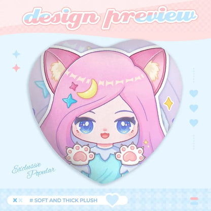 ふわふわ缶バッジ（ハート型） 