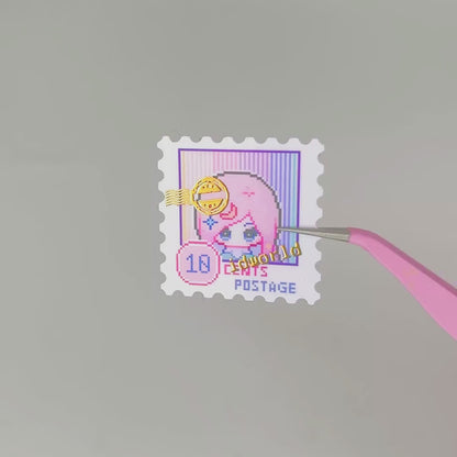 レリーフ箔押し切手ステッカー