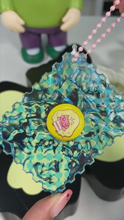 切手風水面アクリルチャーム