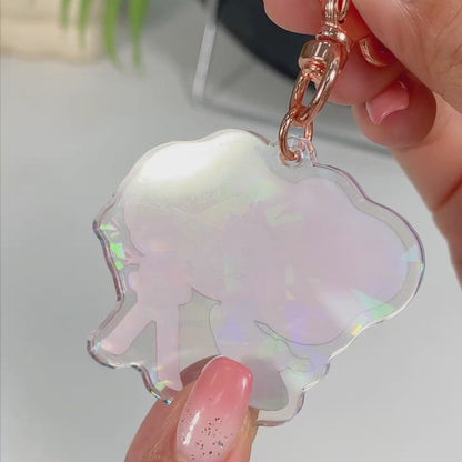 レインボークリスタルアクリルキーホルダー