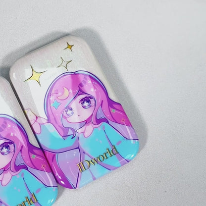 箔押し立体感缶バッジ（縦長方形）