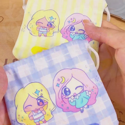 フルプリントふわふわ巾着