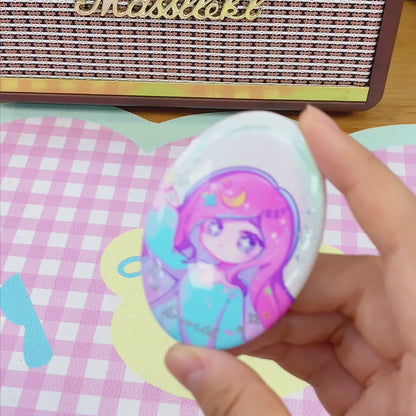 箔押し立体感缶バッジ（楕円）