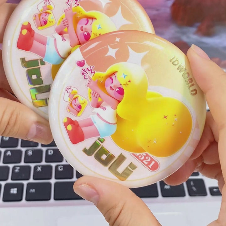 箔押し立体感缶バッジ（75mm）制作 | 1 個から OK・小ロット対応