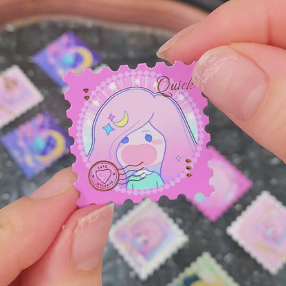 レリーフ箔押し切手ステッカー